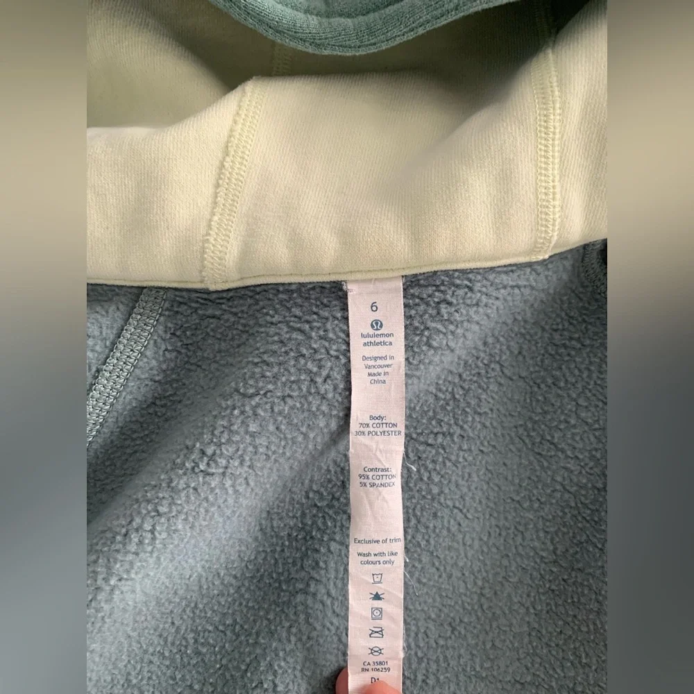 RARE 🦄 Lululemon Scuba Zippered Sweatshirt Cotton Fleece Hoodie Earl Grey Zest - Picture 11 of 13